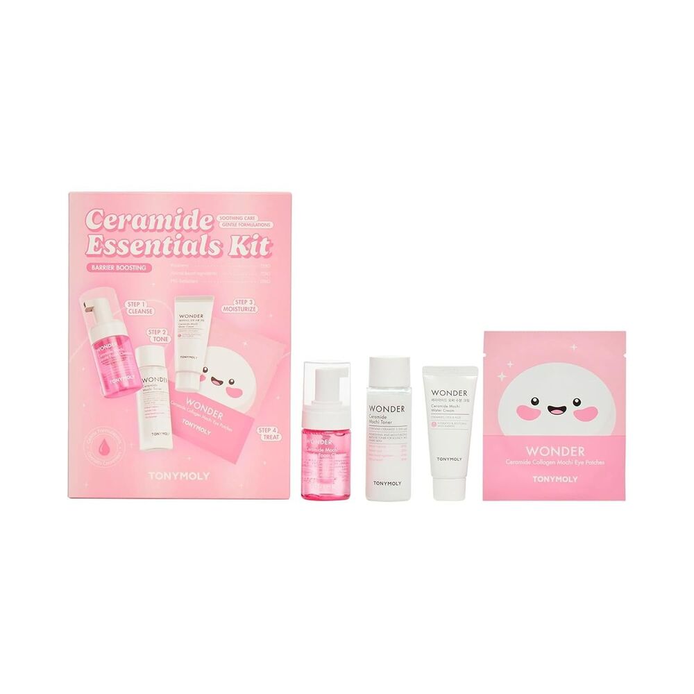 4-Piece TONYMOLY Skincare Kit Wonder Ceramide Mochi Essentials Korean Skincare